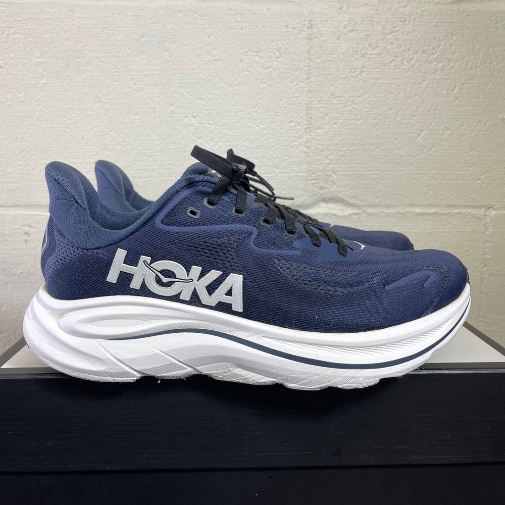 Hoka One One Clifton 10 1162032 NWT Navy Blue Running Shoes Sneaker Men's 10 EE